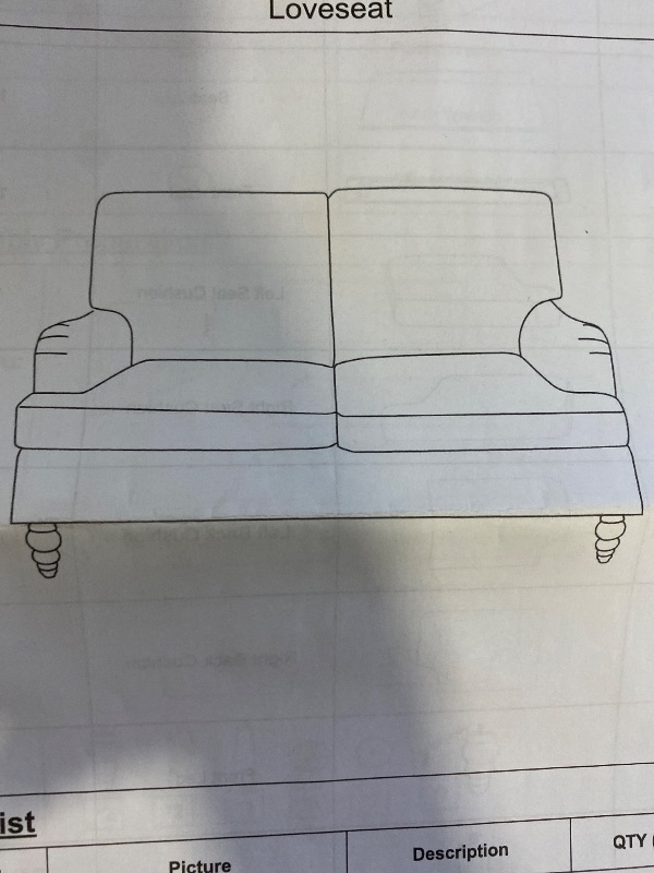 Photo 1 of Modern 2 Seater LoveSeat White 