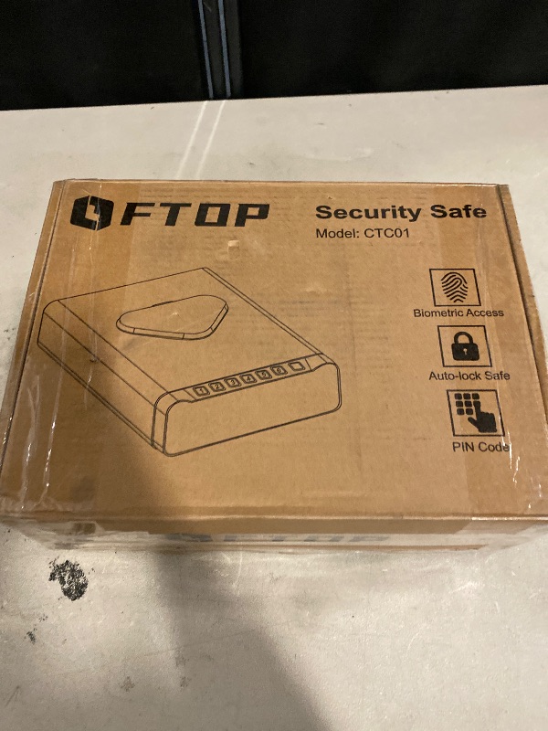 Photo 1 of FTOP Biometric Fingerprint Gun Safe, Clock Handgun Safe with 3-in-1 Watch & Phone Wireless Charging, Drawer Lock for Hand Guns, Cash, Valuables- with Humidity Reader|Temperature| Alarm Clock| Screen