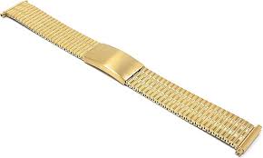 Photo 1 of Bandini Adjustable Length Stretch Watch Band, Stainless Steel, Straight End, Metal Expansion Strap - Silver, Gold and Silver/Gold Tone - 12mm, 13mm, 14mm, 18mm, 19mm, 20mm, 21mm, 22mm