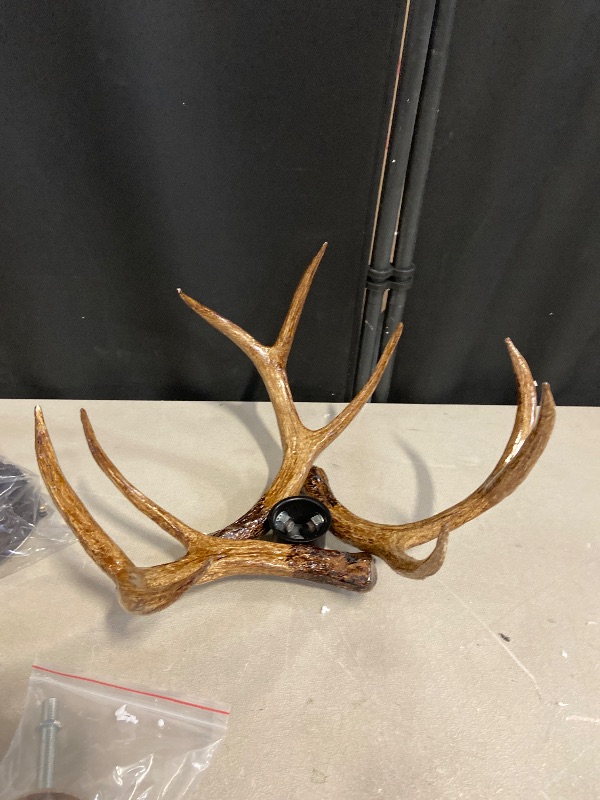 Photo 1 of Antler Glass Semi Flush Mount Fixture Ceiling Lighting, 3-light 60 Watts (12.59" H X 14.17" W) European Bronze For A Kitchen Island Dining Room Entryway
