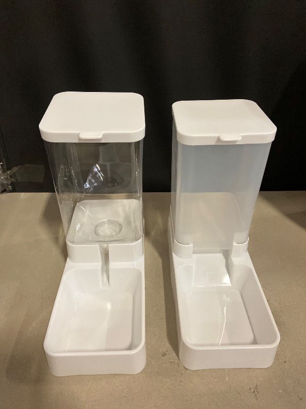 Photo 1 of Automatic Dog Cat Gravity Food and Water Dispenser Set with 3.5L Plastic Pet Food Bowl for Small and Large Pets