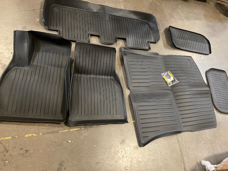 View 3 of Floor Mats for Tesla Model 3 5-Seat: 2023 2024 2025 Custom Fit, 100% TPE All Weather Cargo Liner Trunk Accessories, Set of 6 Mats