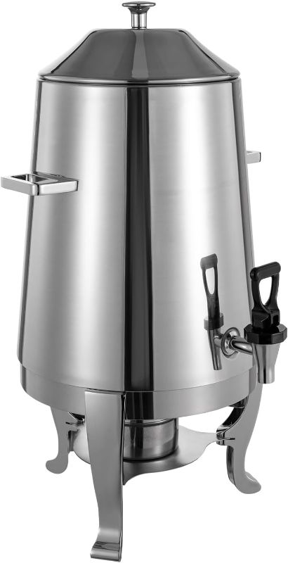 Photo 1 of 3.5 Gallon Hot Beverage Dispenser, Stainless Steel Coffee Urn Chafer, Hot Drinks Dispenser for Milk Coffee Tea Water Juice - Parties Event Buffet Catering, Alcohol heating, Silver