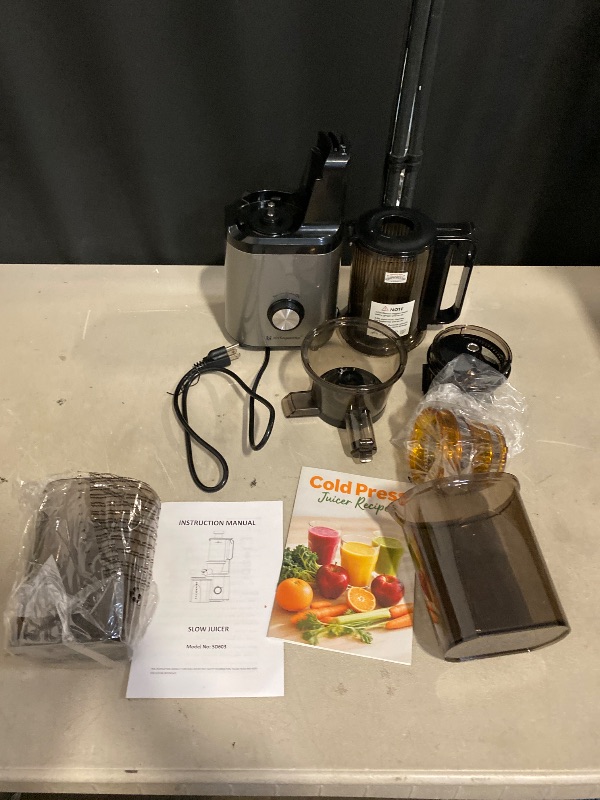 Photo 1 of Cold press juicer machines HYSapientia Electric masticating slow juicer for vegetable and fruit,Powerful Motor,Self Precut System,Easy to Clean,High Juice Yield,Juice & Fruit Purée Gelato Strainers