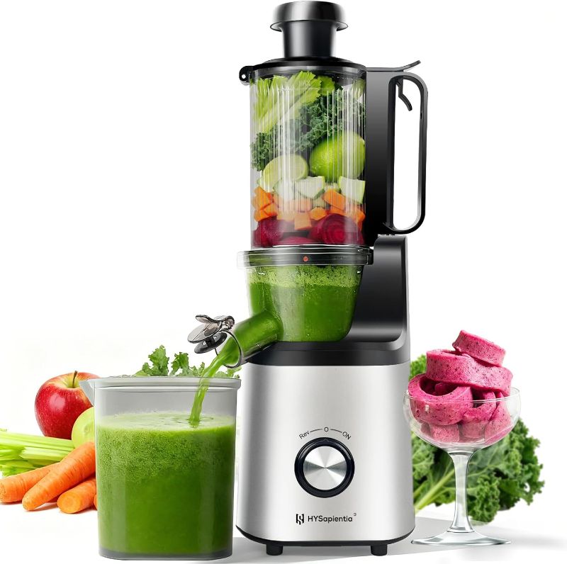 Photo 1 of Cold press juicer machines HYSapientia Electric masticating slow juicer for vegetable and fruit,Powerful Motor,Self Precut System,Easy to Clean,High Juice Yield,Juice & Fruit Purée Gelato Strainers