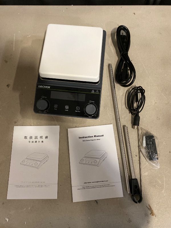 Photo 1 of Magnetic Stirrer Hot Plate Stirrer LCD Display 300 Max.5L 5.9inch Magnetic Stir Plate 1600RPM Magnetic Mixer Magnetic Hotplate Stirrer with Stir Bar&Temp Probe Sensor,110V