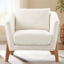 Photo 1 of VANOMi 30.7'' Mid-century Armchair, Wide Arm Accent Armchair for Living Room Bedroom, Beige