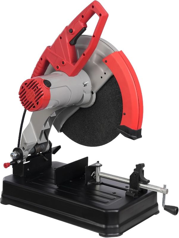 Photo 1 of Chop Saw, 2800W 3900RPM Steel Cutting Machine, 0-45Degrees Adjustable Angle Miter Saw with 14in Blade, Adjustable Angle Heavy Duty Metal Chop Machine for Cutting Metal, Rebar, Iron, Aluminum