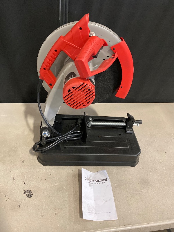Photo 1 of Chop Saw, 2800W 3900RPM Steel Cutting Machine, 0-45Degrees Adjustable Angle Miter Saw with 14in Blade, Adjustable Angle Heavy Duty Metal Chop Machine for Cutting Metal, Rebar, Iron, Aluminum