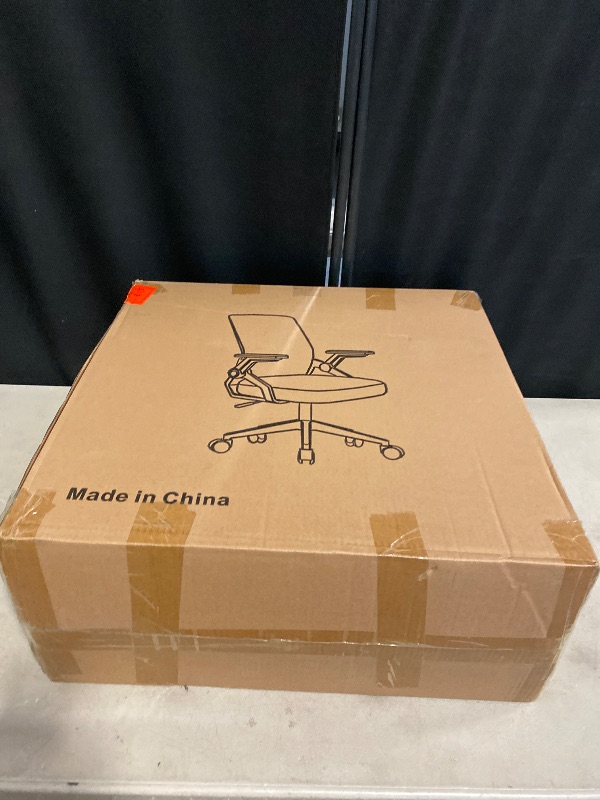 Photo 1 of Ergonomic Office Chair with Flip-up Armrests Executive Computer Chair for Home Office, Breathable Mesh & Comfy Lumbar Support Red
