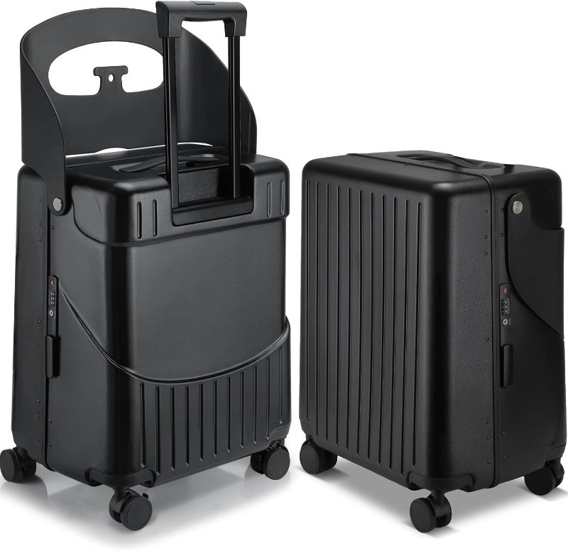 Photo 1 of 20 Inch Ride on Luggage with Seat for Kids Expandable Ride on Suitcase with Spinner Wheels and Locks for Travel