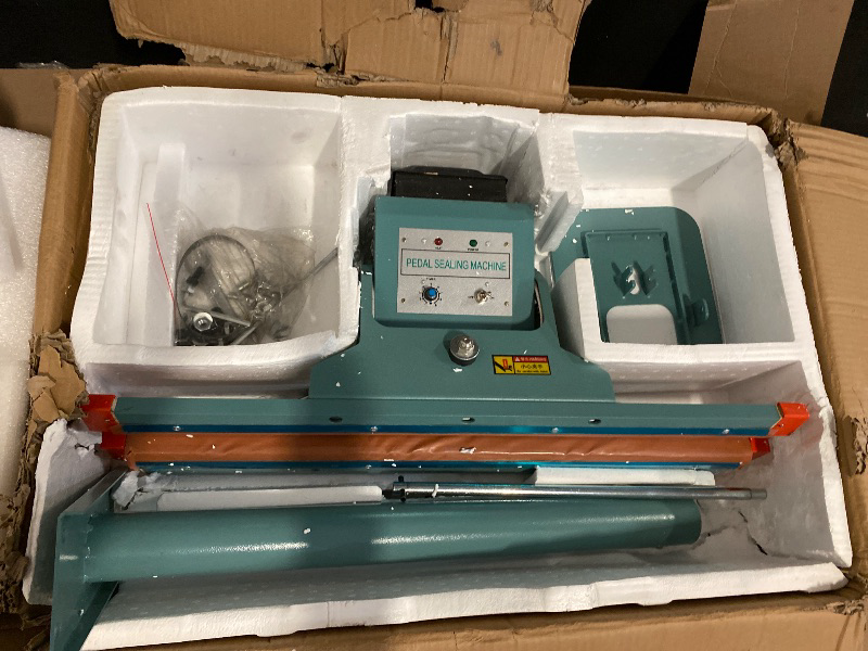 Photo 1 of Foot Impulse Sealing Machine, 1000W 24" Foot Impulse Heat Sealer Aluminum Packaging Sealing Machines Industrial Pedal Sealer with 9 Gears Adjustable for Cultural Goods Hardware Daily Necessities
