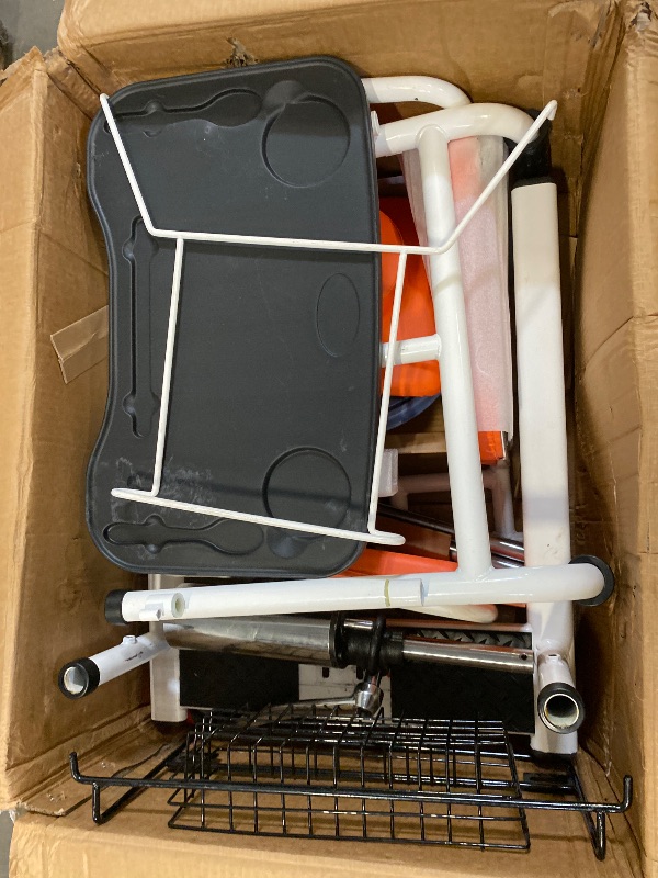 Photo 1 of Patient Transfer Lift Chair with180°Split Seat and Potty Wheelchair - Hydraulic Patient Lift for Home Transport Chair Adjustable Height for Elderly and Disabled (Orange)