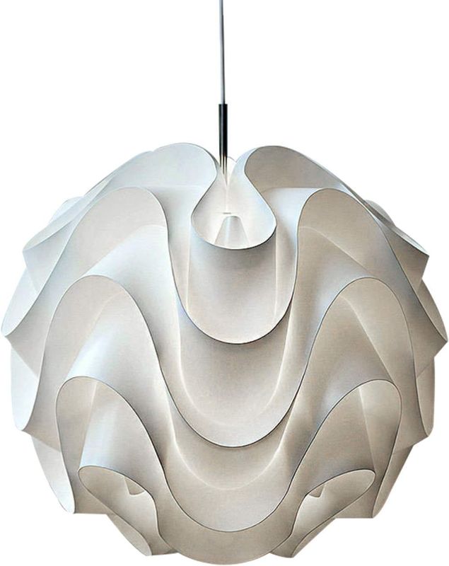 Photo 1 of Lotus Lampshade Lampshade Pendant Light Modern LED Pendant Light White Plastic Shade Suspension Lamp Lighting Puzzle Flower Ceiling Light Fixture Chandelier for Home Cafe Hotel Restaurant Decorative