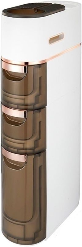 Photo 1 of 3-Tiers Slim Bathroom Storage Cabinet Narrow Storage Cabinet with Doors and Shelves Tall Skinny Bathroom Storage Waterproof Kitchen Organizer Toilet Paper Storage