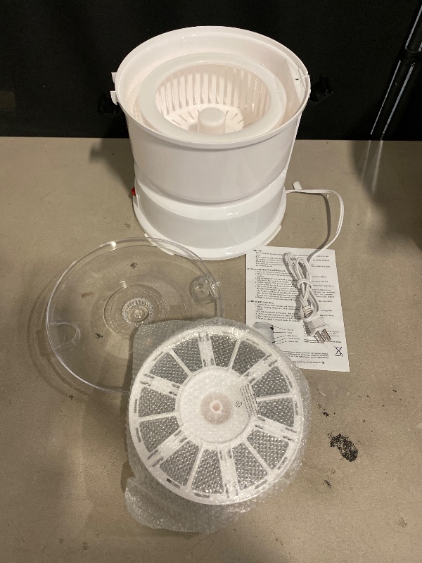 Photo 1 of Electric Potato Peeler,85W Automatic Potato Peeling Machine with Vegetable Dehydrator,Dual Safety Locks,Kitchen Peeling Tool for Potato (White)