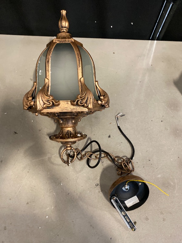 Photo 1 of 19.7inch Chain Hanging Ceiling Lighting Waterproof Porch Light Outdoor Pendant Lamp for Farmhouse Entryway(Brass)
