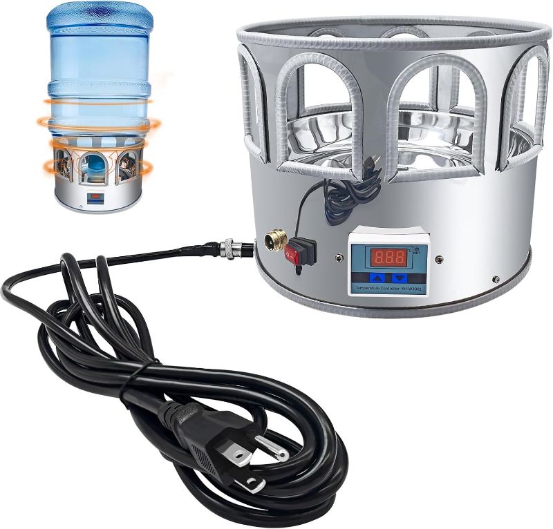 Photo 1 of Heated Chicken Waterer - 5 Gallon Metal Base With Temperature Indicator for Winter - For Chickens, Ducks, Pigeons