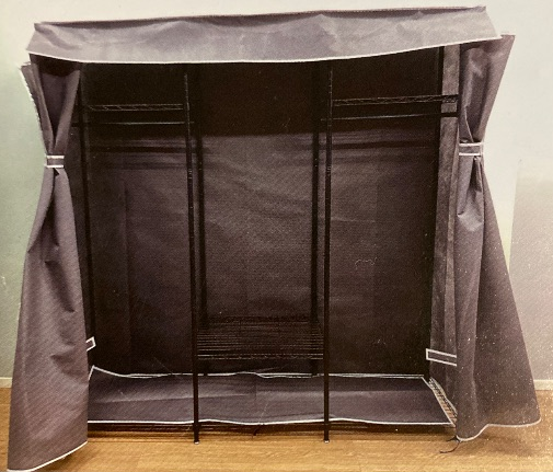 Photo 1 of Clothes Rack with Cover, Clothing Racks for Hanging Clothes with Adjustble Shelves,Portable Closet Hold 800LBS for Bedroom, Apartment, Dorm, Space Saving, Grey