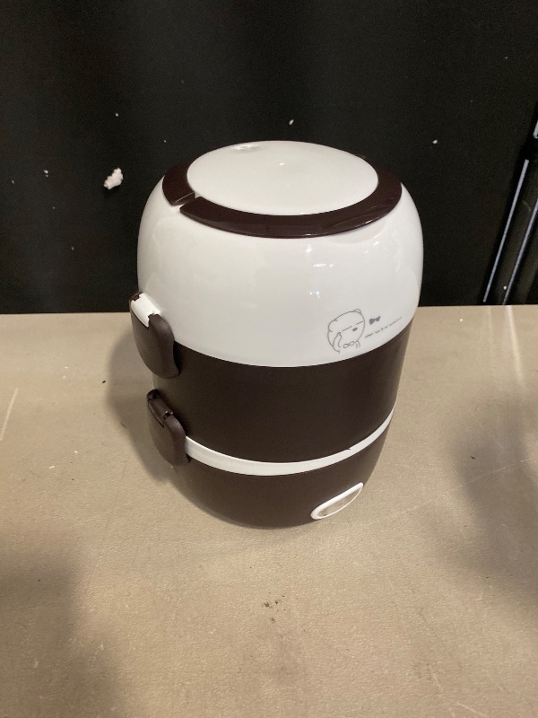 Photo 1 of Electric Lunch Box,3 Layers 2L Portable Electric Heating Bento Lunch Box Food Storage Warmer Container Rice Cooker,110V 200W,Stainless Steel+PP