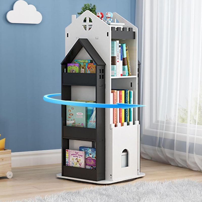 Photo 1 of Castle Bookshelf, 360° Rotating Bookshelf Kids, Castle Toy Storage, Home Office Furniture Bookcase (Black,42.51 * 17.71 * 17.71in)