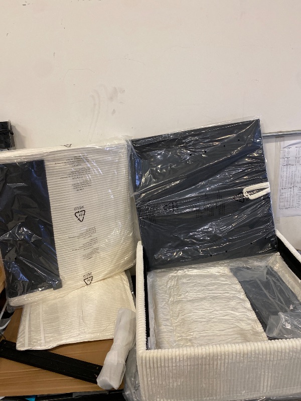 Photo 1 of Box 1/3 3 Piece Sofa Set, L shape Sectional Couch with Storage Ottoman&Cup Holder, Linen, Left Hand, Light Gray