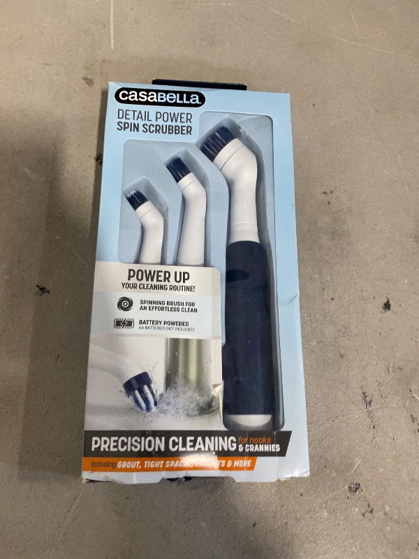 Photo 1 of Casabella Power Spin Detail Scrubber with 3 Brush Head Attachments (Large, Flat, & Angle)