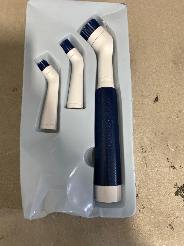 Photo 1 of Casabella Power Spin Detail Scrubber with 3 Brush Head Attachments (Large, Flat, & Angle)