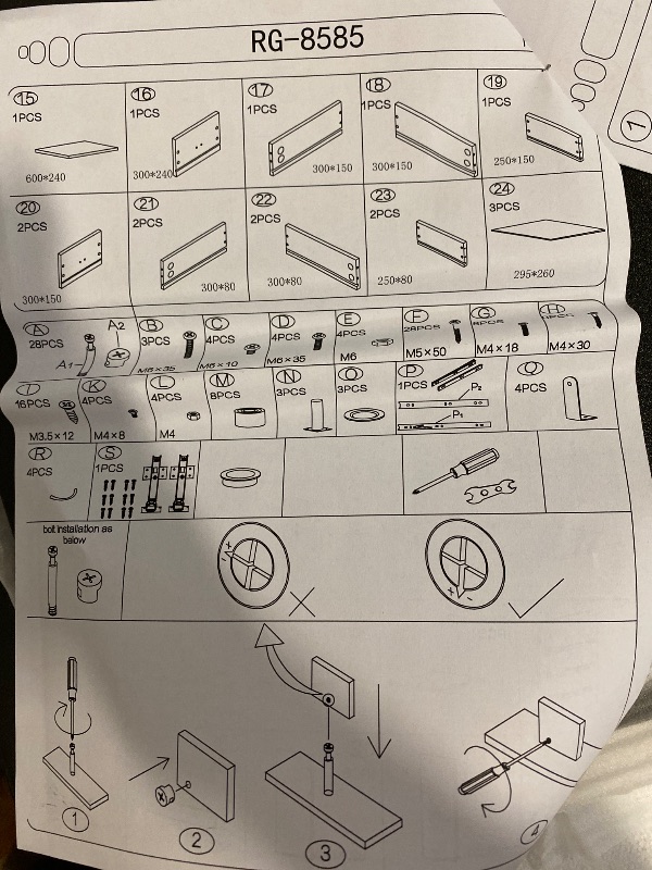 Photo 1 of Box 2/2 Black Deluxe Design Computer Desk with Cabinet and 3 Drawers for Home Office Table Workstation - New (Black)