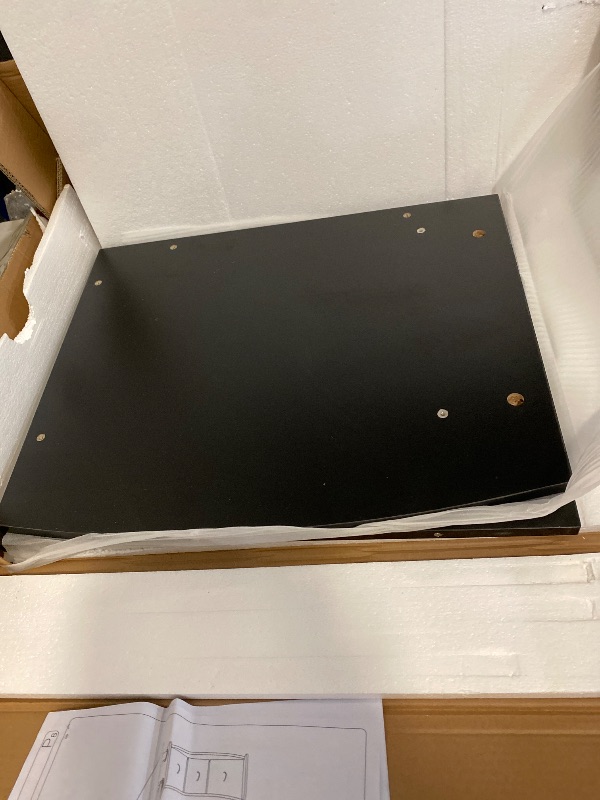 Photo 1 of Box 2/2 Black Deluxe Design Computer Desk with Cabinet and 3 Drawers for Home Office Table Workstation - New (Black)