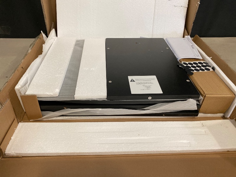 Photo 1 of Box 2/2 Black Deluxe Design Computer Desk with Cabinet and 3 Drawers for Home Office Table Workstation - New (Black)
