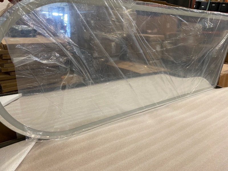 Photo 1 of 3 Color Lighting Full Body Mirror 60"x 16" Arched Floor Mirror with Lights Wall Mounted Free Standing Leaning for Home, White