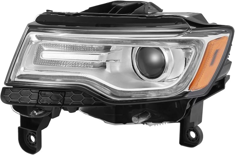 Photo 1 of Front Headlight Left Side for 2014-2021 Jeep Grand Cherokee HID Headlight NON AFS 10 Pins Driver Head Lights Direct Replacement Headlamps Assy Set Assembly (Left Driver Side)