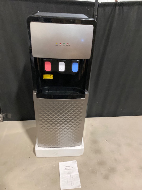 Photo 1 of Bottom Loading Water Dispenser, 500W Floor Standing Water Cooler for 5 Gallon Bottle, 3 Temperature Settings Water Jug(Hot, Cold & Room Water) for Both Home, Office