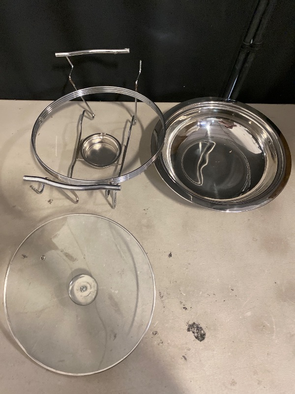 Photo 1 of Chafing Dish for Buffet Set, Catering Food Warmers, Round Chafing Dishes for Buffet, Warmer Tray, Stainless Steel with Glass Lid, for Parties, Dinners