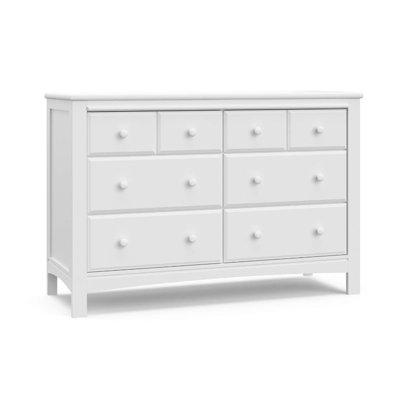 Photo 1 of 6 Drawer Double Dresser (White) – Easy New Assembly Process, Universal Design, Durable Steel Hardware