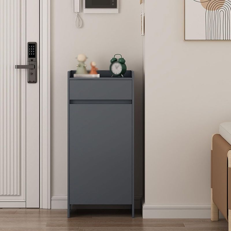 Photo 1 of Fluted Shoe Storage, Narrow Shoe Organizer, Curved Profile Design, Freestanding Shoe, Organizer Rack for Entryway, Free Standing Wood Shoe Cabinet(Gray,50 * 110cm/19.7 * 43.3in)