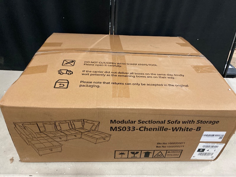Photo 1 of Box B | 6 Piece Modular Sectional Sofa with Storage White