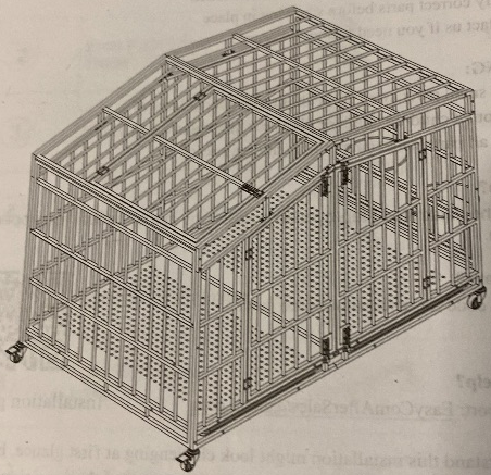Photo 1 of Heavy Duty Dog Crate for German Shepherd & Large Breeds?Lockable Wheels,Chew-Proof Steel Kennel with Removable Roof Black Bowls for Eating/Drinking