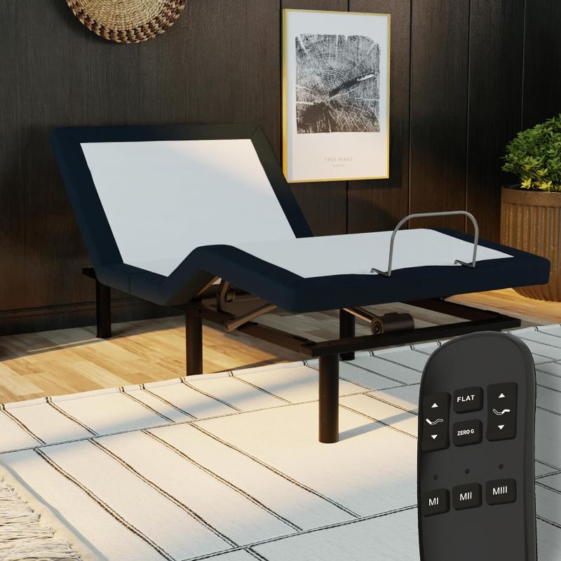 Photo 1 of Twin XL Adjustable Bed Base Frame with Head and Foot Incline, Wireless Remote Control, Easy Assembly