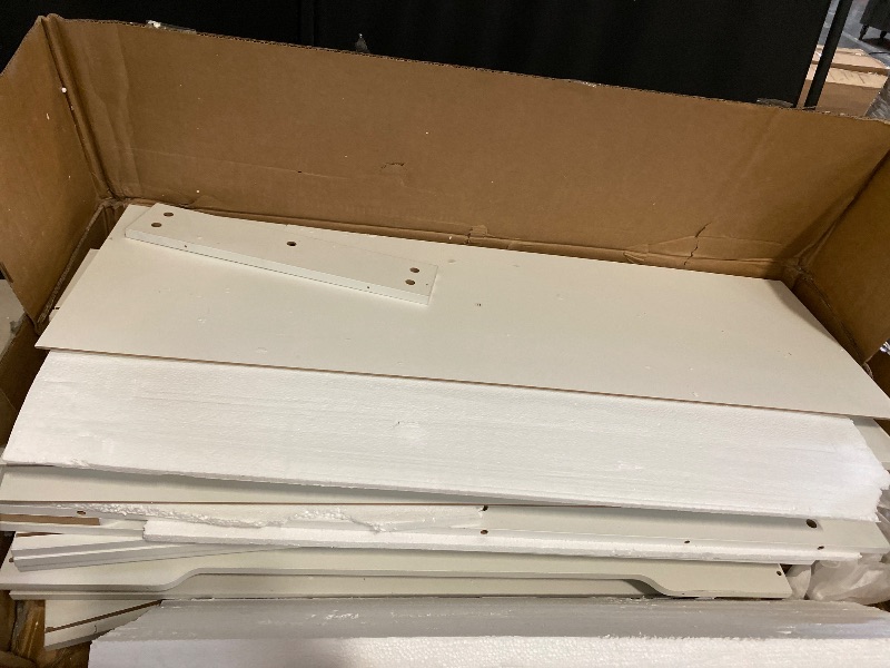 Photo 1 of 3 Drawer File Cabinet, Farmhouse Filing Cabinet for Home Office, Wood Office File Cabinets for Letter/Legal/A4 Size, Lateral File Cabinets with Printer Stand, White + Brown