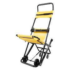 Photo 1 of Manual Transport Stair Chair 350.53 lbs Capacity Portable Folding Evacuation Chair with Safety Belts and Adjustable Headrest 4 Wheels