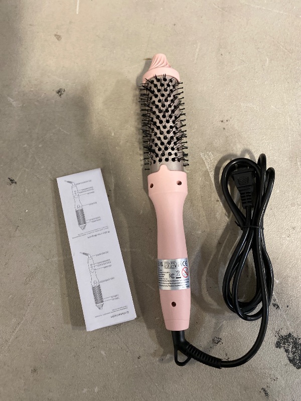 Photo 1 of 1.5 Inch Ionic Heated Round Brush, Ceramic Tourmaline Curling Iron Brush, Hair Straightener & Volumizer Comb with PTC Fast Heating, Anti-Frizz, Dual Voltage Travel Styler