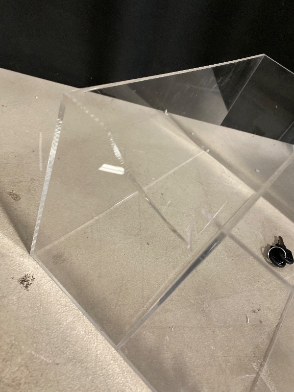 Photo 1 of Clear Acrylic Display Case,4 Layer Transparent Countertop Showcase,Protection Showcase with Lock for Toy Collectibles Office Retail Store Safe Storage Sunglasses Toys