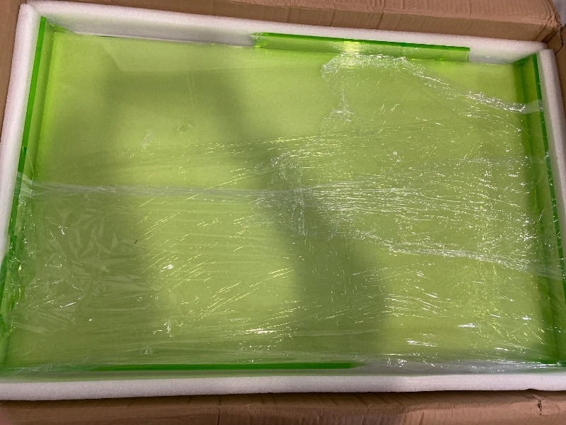 Photo 1 of 8mm Thick Acrylic Coffee Table - Modern Rectangle Coffee Table for Living Room, Durable & Scratch-Resistant, 31.5" x 19.7" Surface, Supports 110 lbs for Home, Office, Apartment (Green)