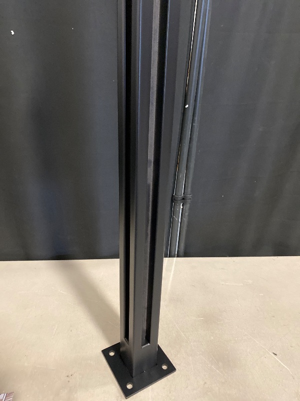 Photo 1 of Glass Railing Corner Post 35.8" 304 Stainless Steel Glass Balustrade Post with Spigot Slots for Indoors & Outdoors Railing of Deck, Balcony, Attic, Staircase (Black)