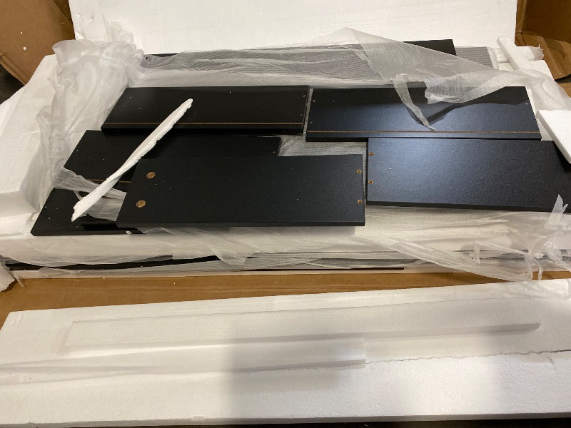 Photo 1 of Box 2/2 *Missing Box 1*| 75" Tall 3 Doors Armoire Wardrobe Closet with 3 Drawers and Mirror, Large Wardrobe Closet for Bedroom with LED Lights, Wooden Armoire Storage Cabinet with Hanging Rod, Adjustable shelves (Black) 