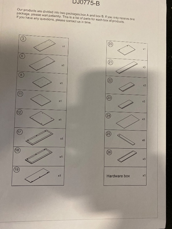 Photo 1 of Box 2/2 *Missing Box 1*| 75" Tall 3 Doors Armoire Wardrobe Closet with 3 Drawers and Mirror, Large Wardrobe Closet for Bedroom with LED Lights, Wooden Armoire Storage Cabinet with Hanging Rod, Adjustable shelves (Black) 