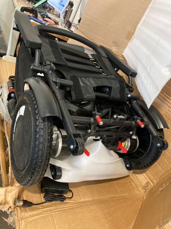Photo 1 of 30 Mile Range Foldable Electric Wheelchairs for Adults & Seniors, Silver