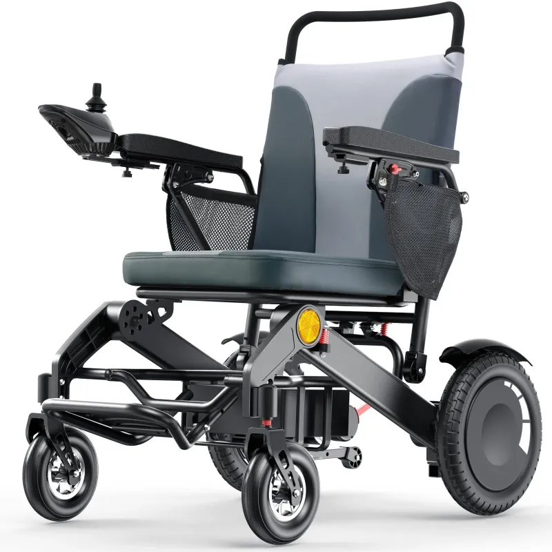 Photo 1 of 30 Mile Range Foldable Electric Wheelchairs for Adults & Seniors, Silver